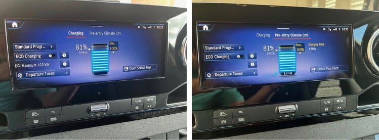 Charging screen display in the 2024 Mercedes-Benz eSprinter