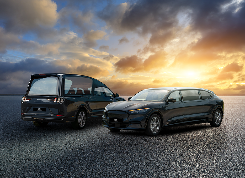 A British company introduces a Mach-E based hearse and limousine. Photo Credit: Coleman Milne.