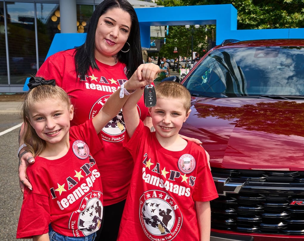 The Tinsley family with the 2024 Chevrolet Trax RS. (Photo by Stephen Brashear for Chevrolet) 