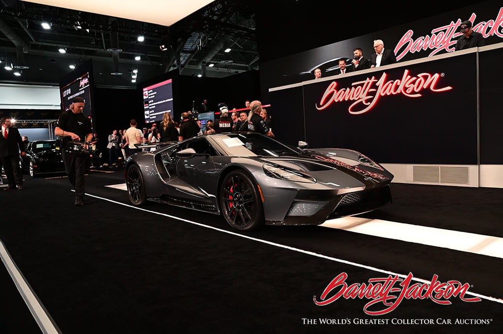 A 2019 Ford GT Lightweight Edition sold for $990,000 at Barrett-Jackson Vegas. Photo Credit: Barrett-Jackson.