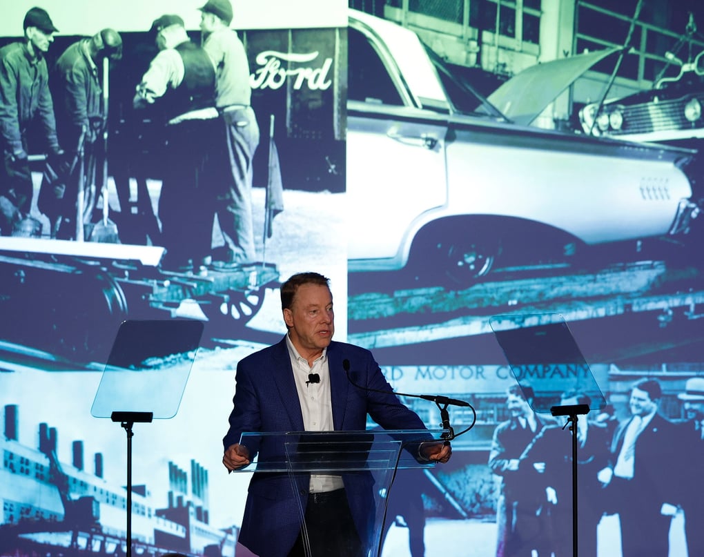 Ford Executive Chairman Bill Ford speaks at the Ford Rouge factory on October 16, 2023. Photo Credit: Ford.