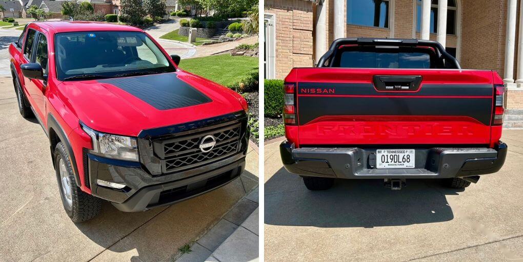 2024 Nissan Frontier SV Hardbody in Red Alert. Photo: CarPro.