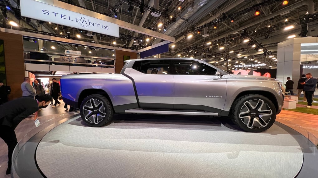 The Ram 1500 Revolution BEV concept at the 2023 CES Show in January. Credit: NewspressUSA